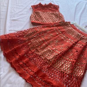 Mid length Skirt set with crop top